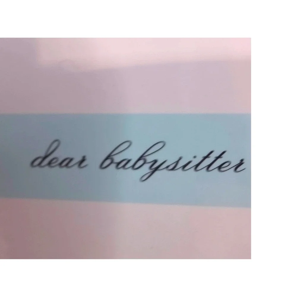 Kate Spade New York Notepad Set Dear Babysitter Pet Sitter Blue Green Stripe 2pk